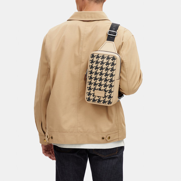 NWT Coach Outlet Sullivan Pack With Houndstooth Print - Picture 4 of 6